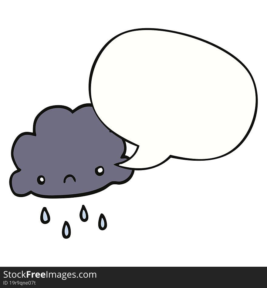 cartoon storm cloud and speech bubble