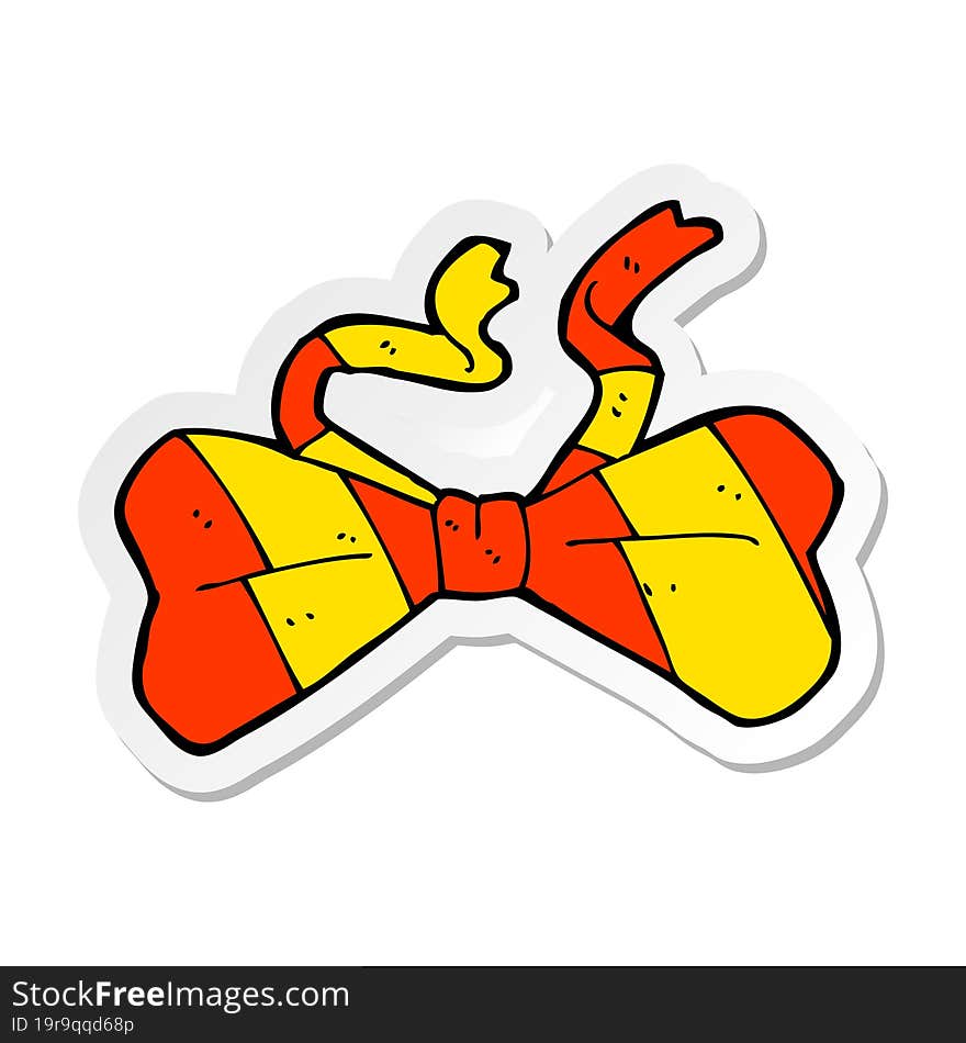 sticker of a cartoon bow tie