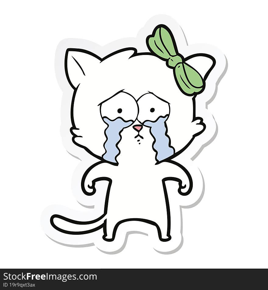 sticker of a cartoon cat