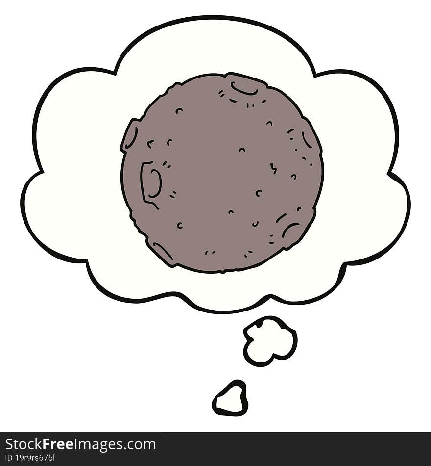 Cartoon Moon And Thought Bubble