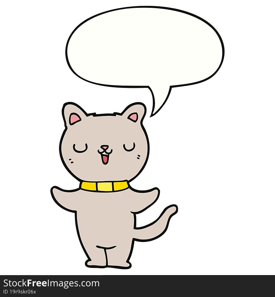 cartoon cat and speech bubble