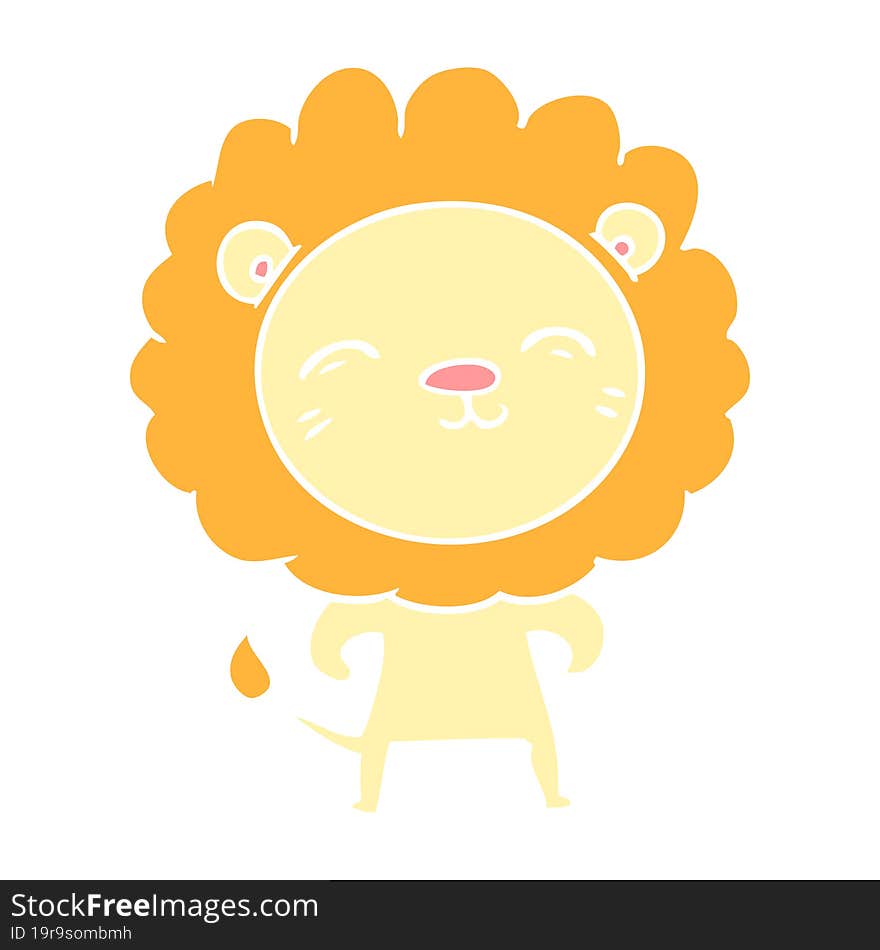 flat color style cartoon lion