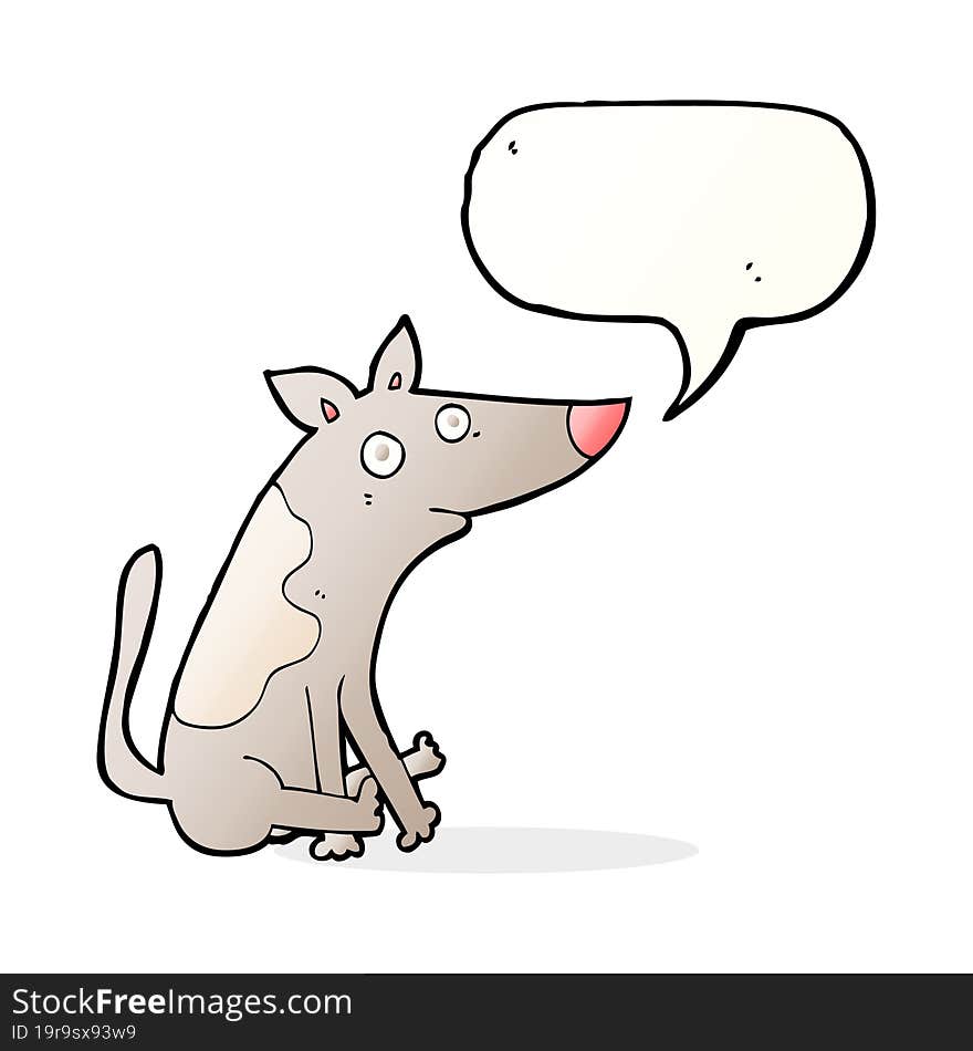 Cartoon Dog With Speech Bubble