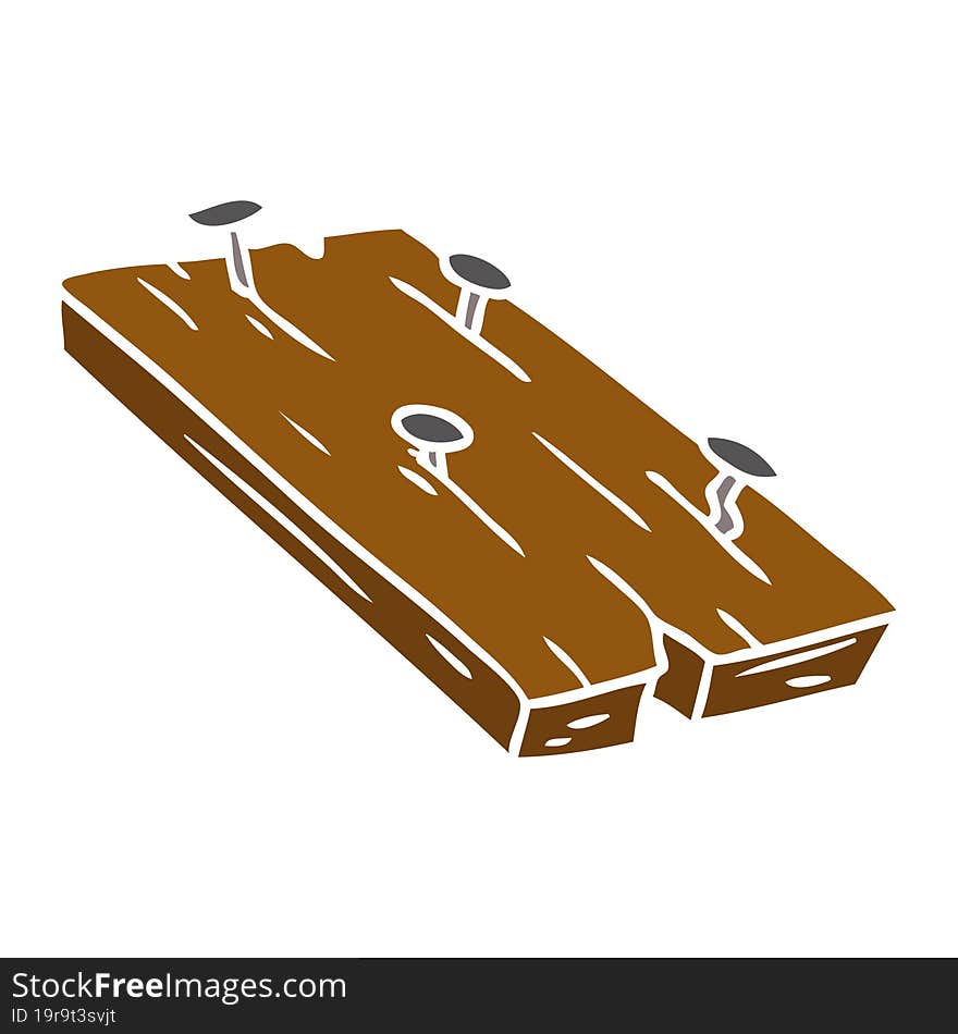 Cartoon Doodle Of Nails In A Board