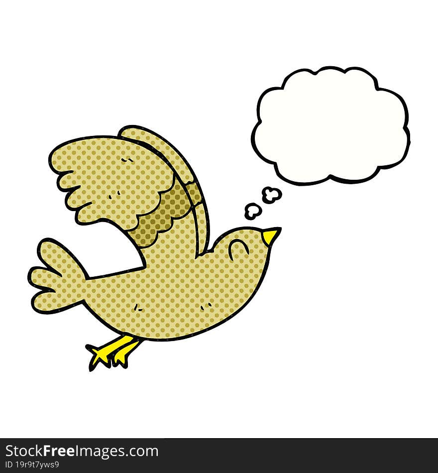 Thought Bubble Cartoon Bird