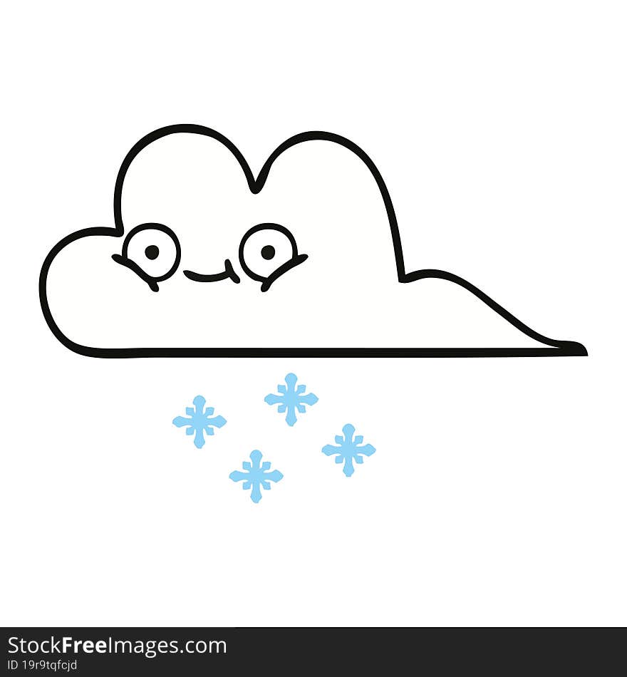 cute cartoon of a snow cloud. cute cartoon of a snow cloud