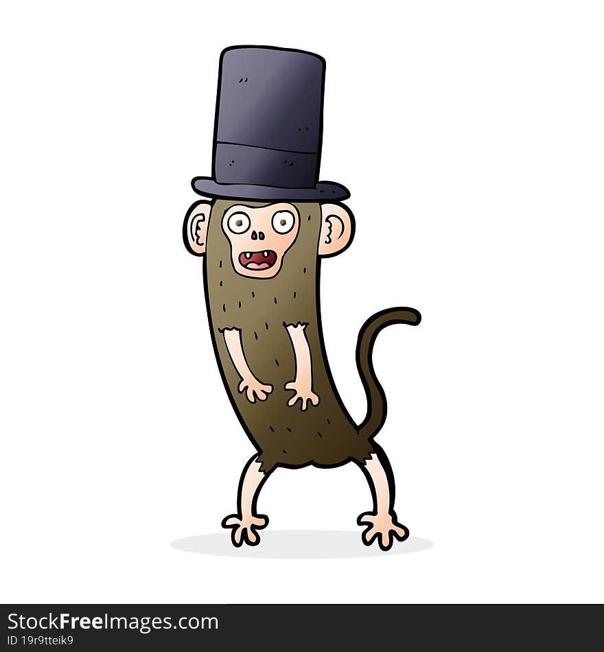 Cartoon Monkey In Top Hat