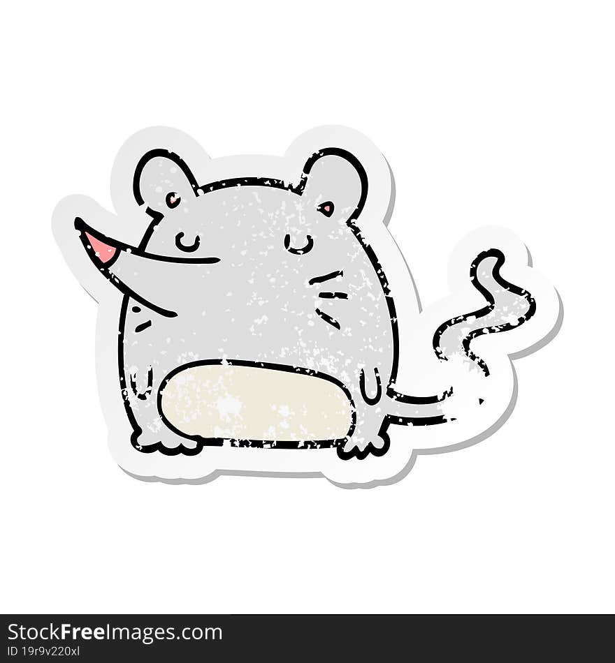 Distressed Sticker Of A Cartoon Mouse