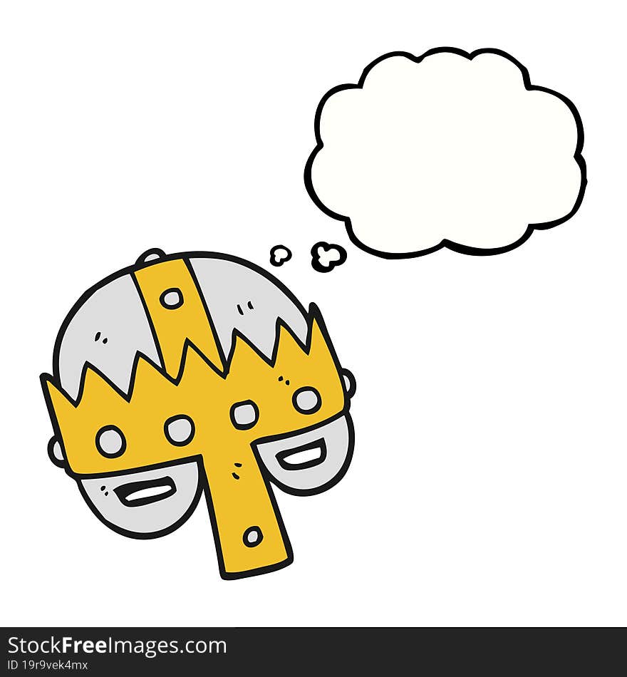 Thought Bubble Cartoon Medieval Helmet