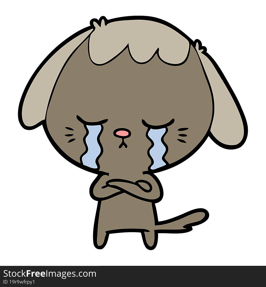 cartoon crying dog. cartoon crying dog