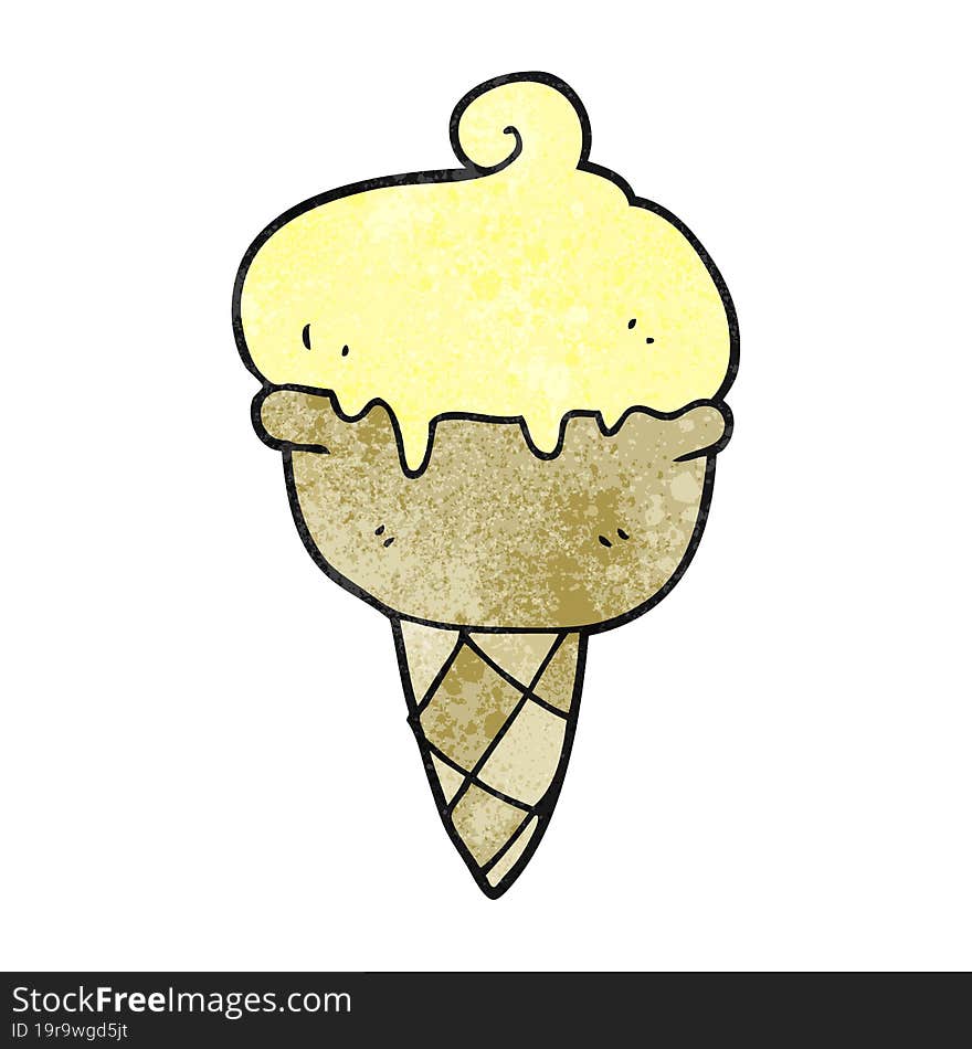 Textured Cartoon Ice Cream