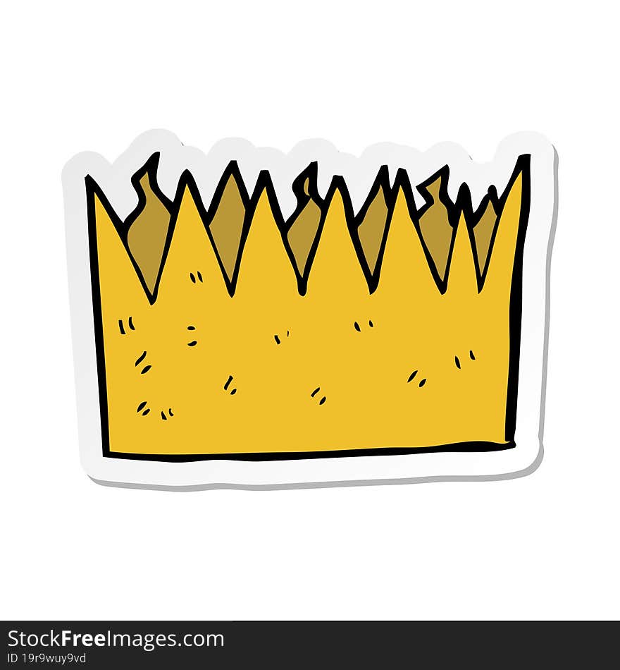 sticker of a cartoon paper crown