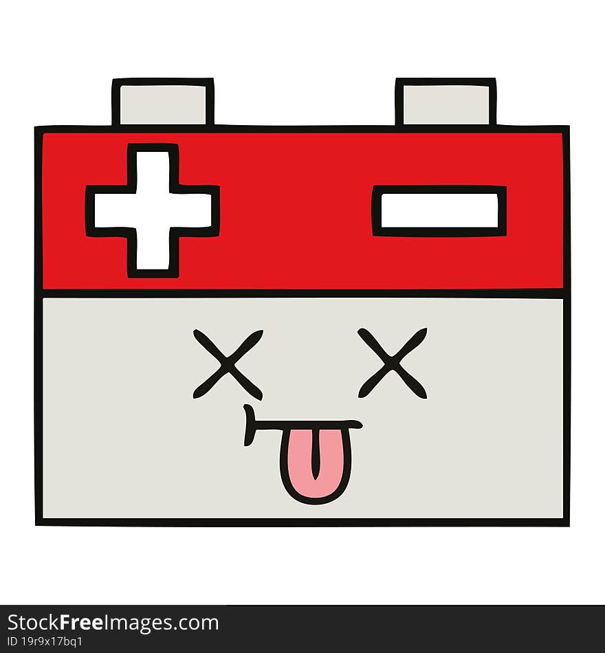 cute cartoon of a car battery. cute cartoon of a car battery