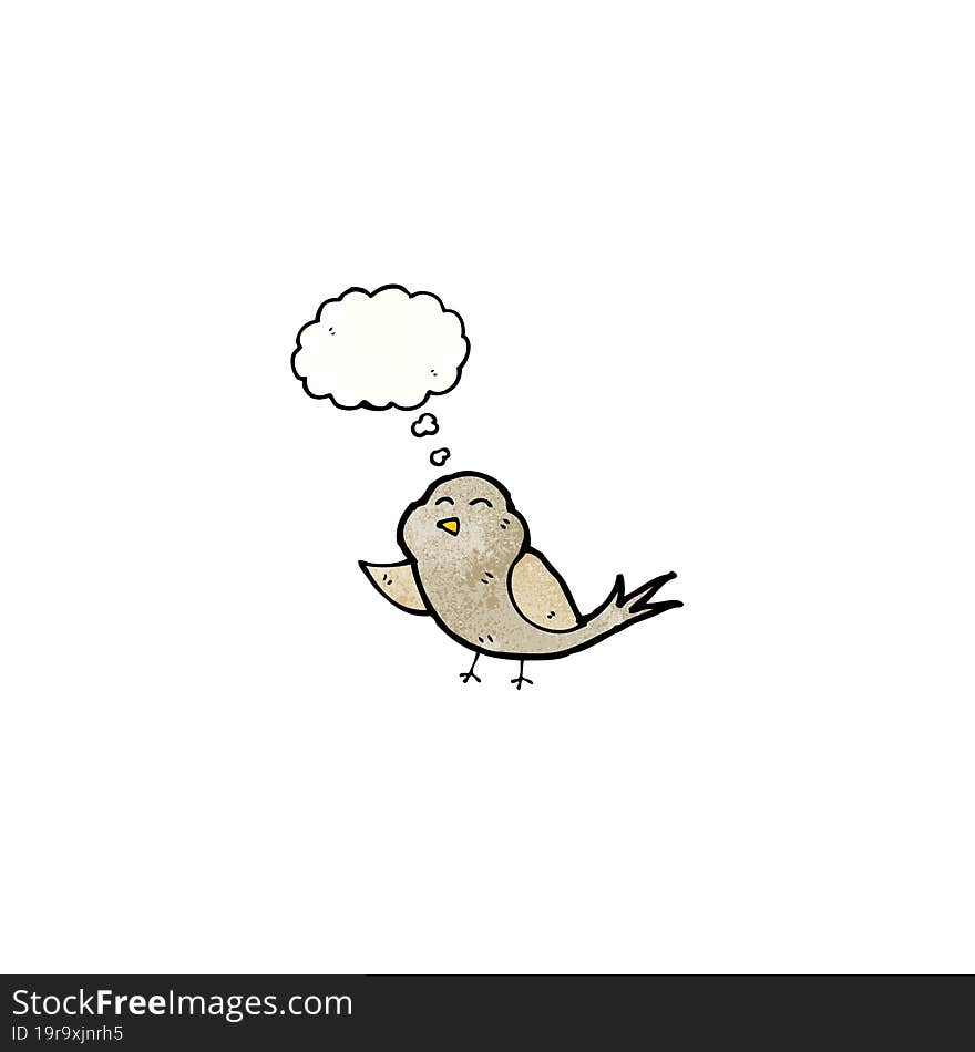 cartoon bird with thought bubble