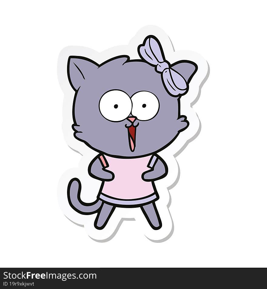 sticker of a cartoon cat