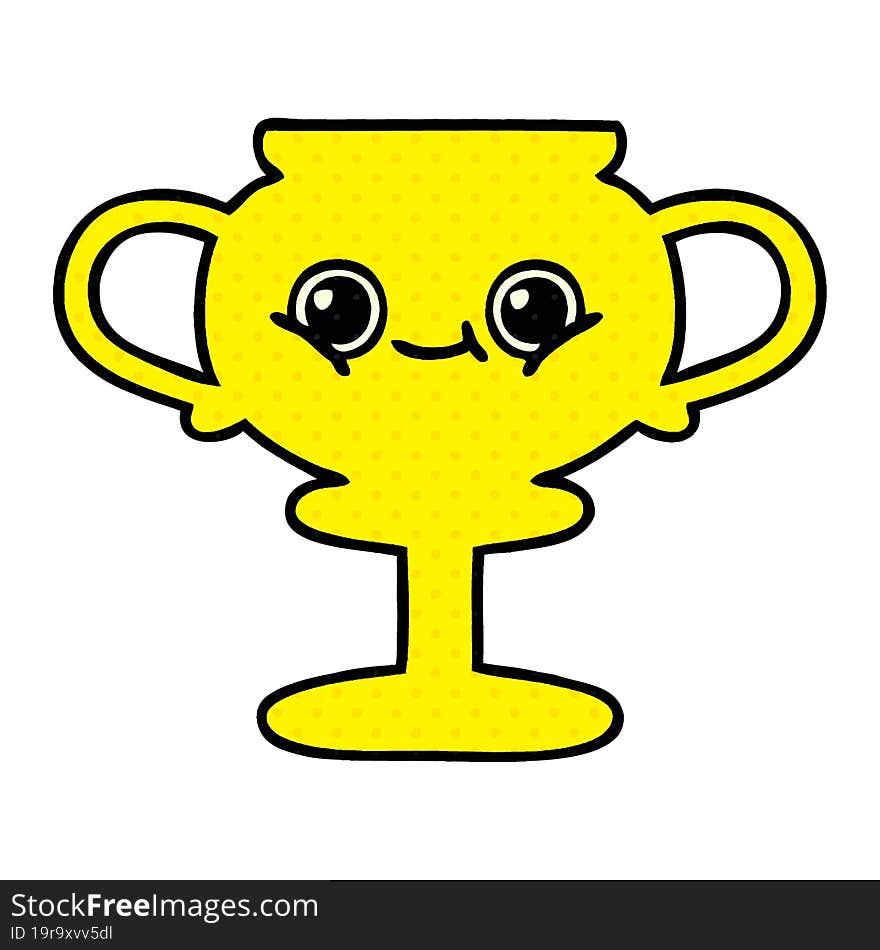 Comic Book Style Cartoon Trophy