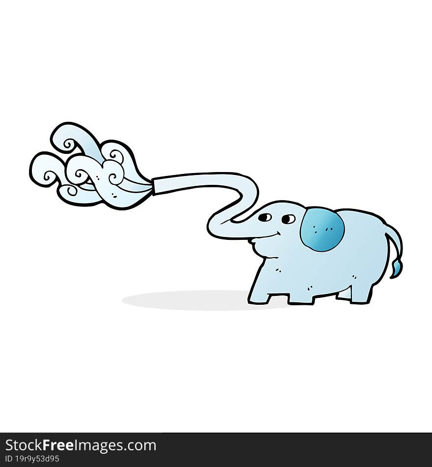 cartoon elephant squirting water