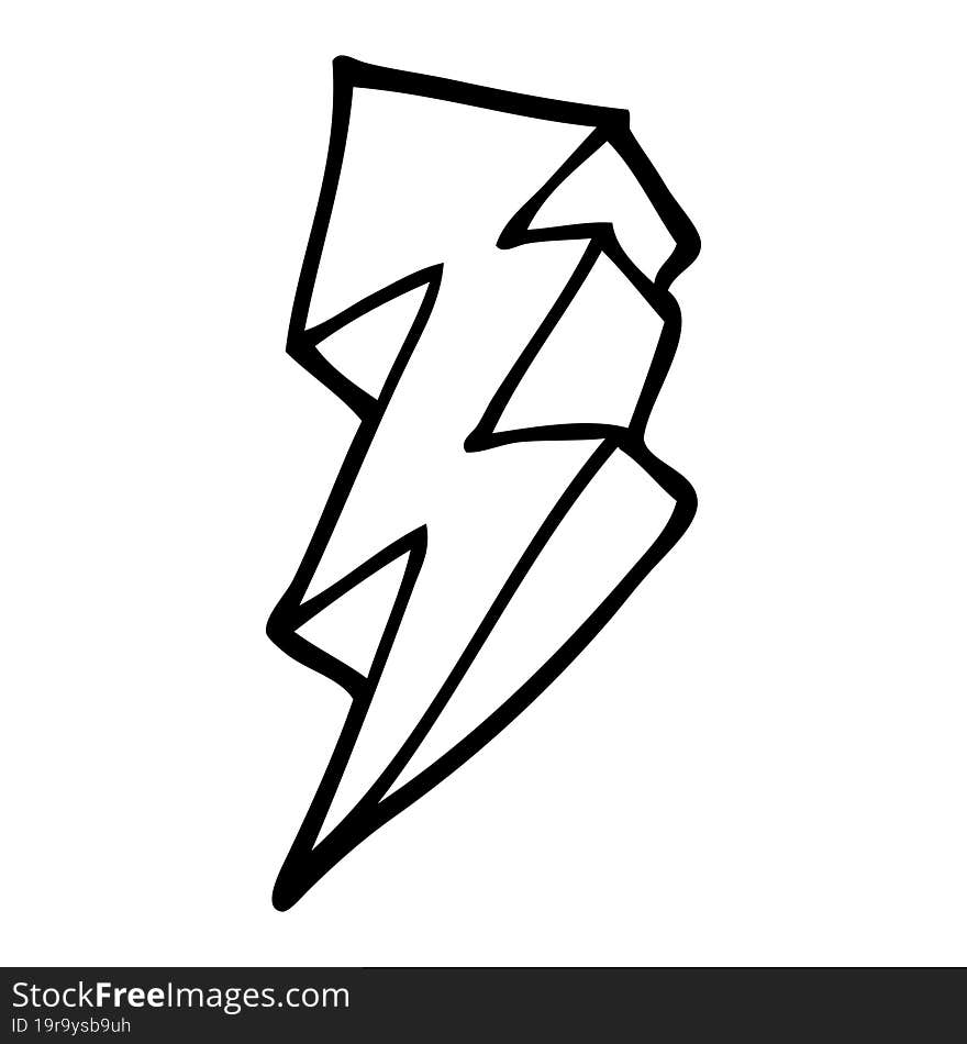 line drawing cartoon lightning bolt