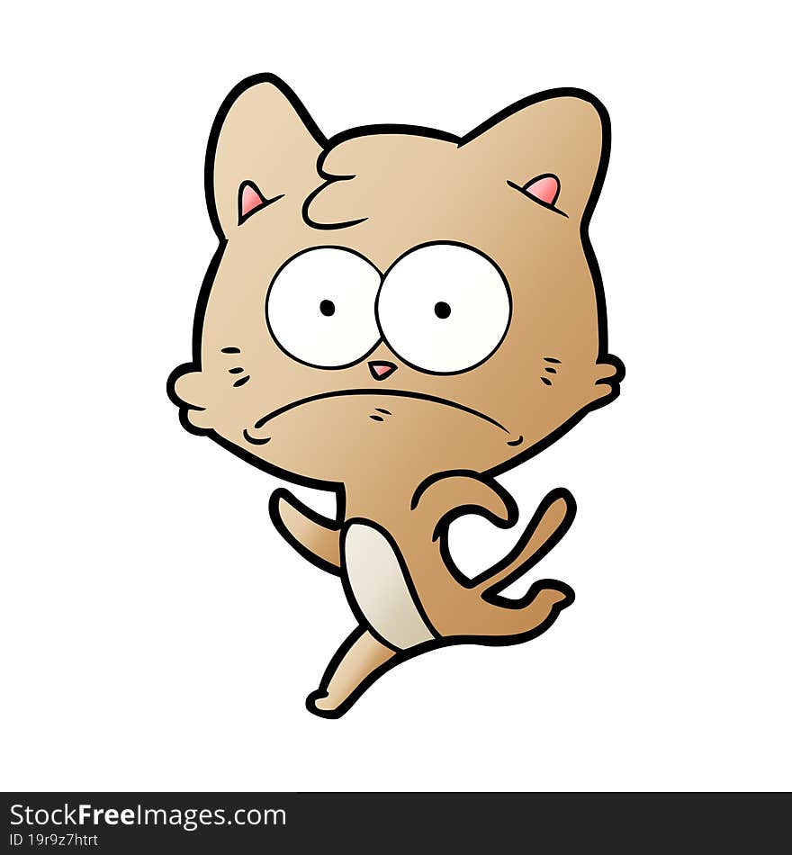 cartoon nervous cat. cartoon nervous cat