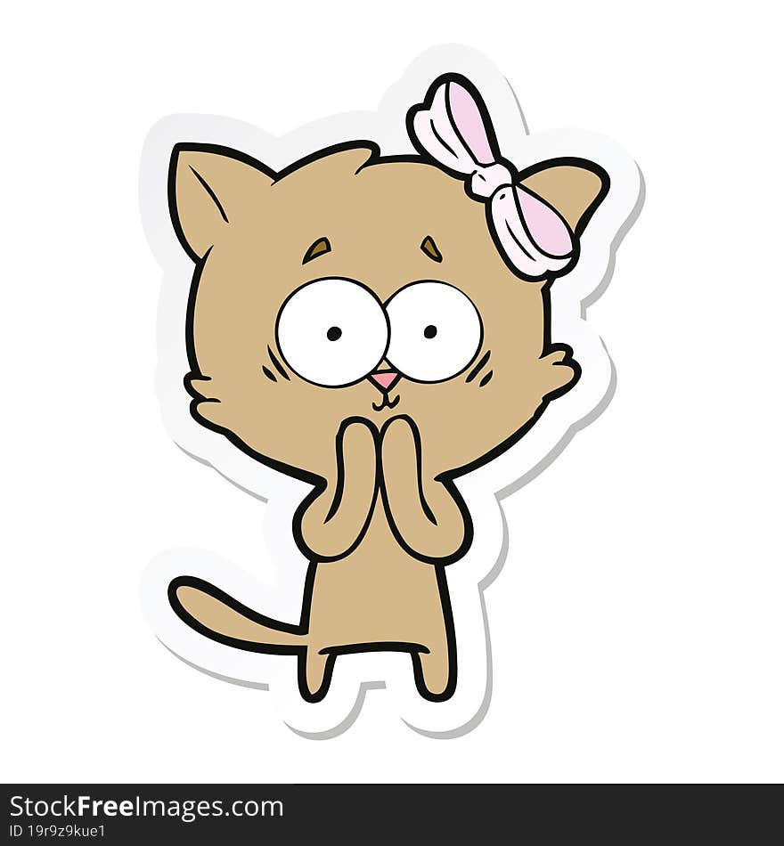 sticker of a cartoon cat