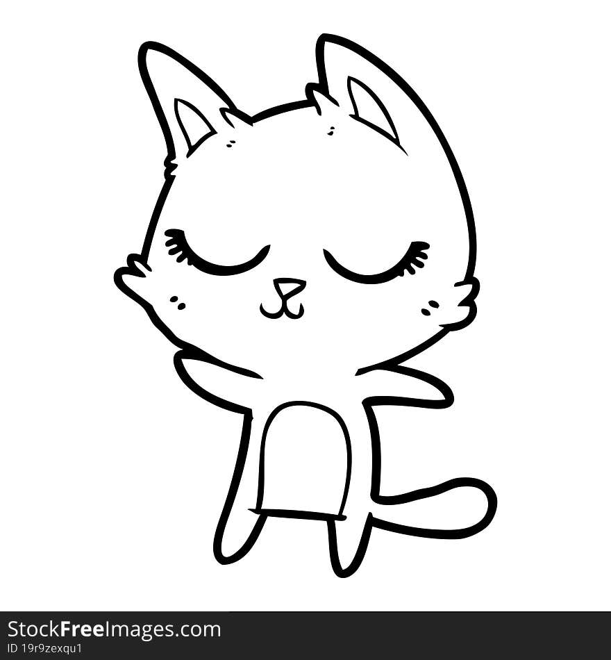 calm cartoon cat. calm cartoon cat