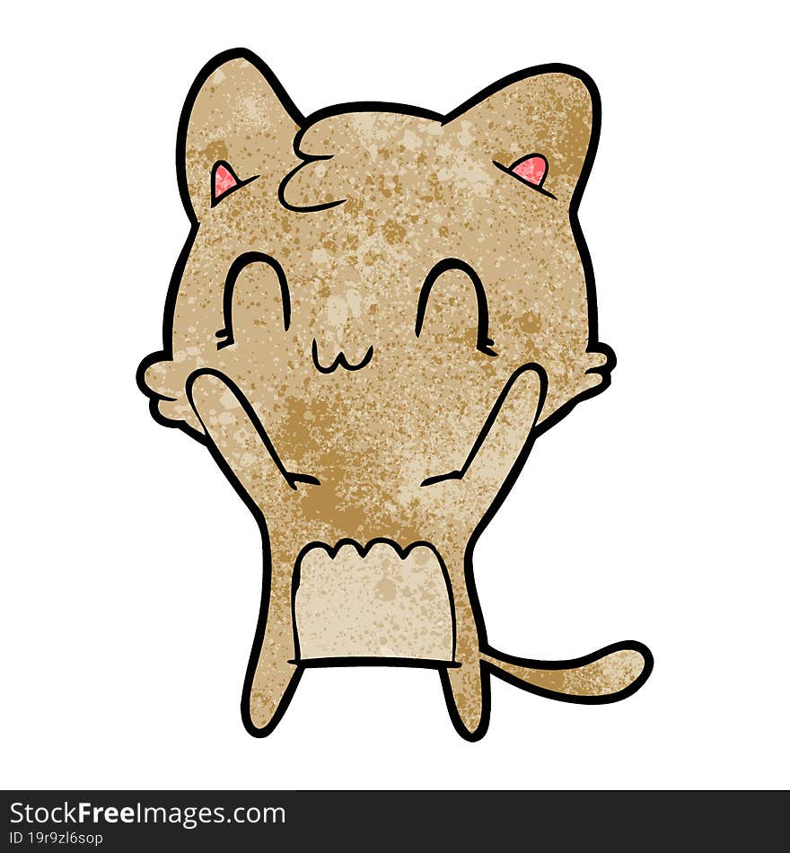 cartoon happy cat. cartoon happy cat