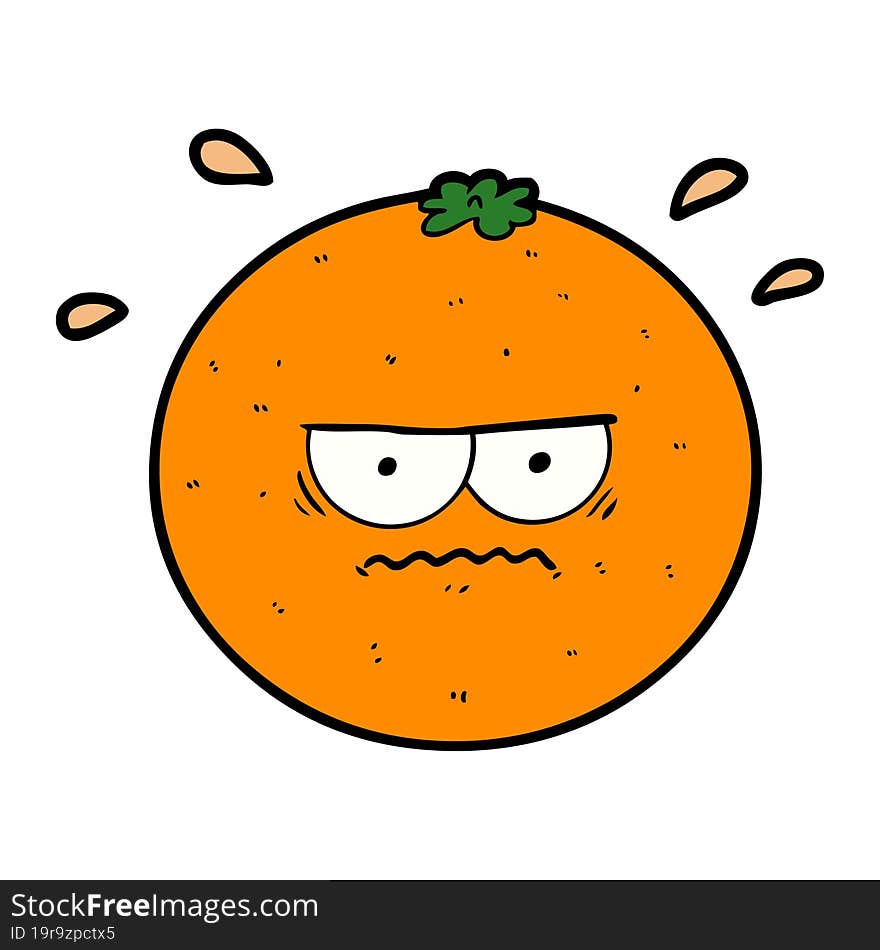 cartoon angry orange. cartoon angry orange