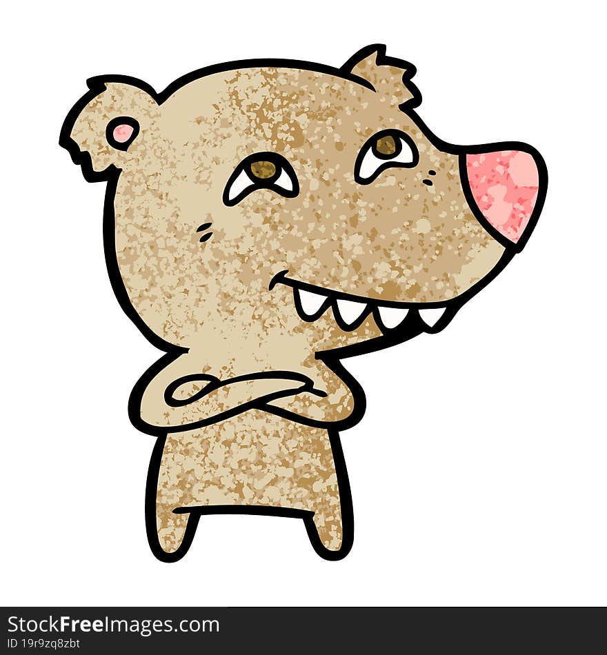 cartoon bear showing teeth. cartoon bear showing teeth