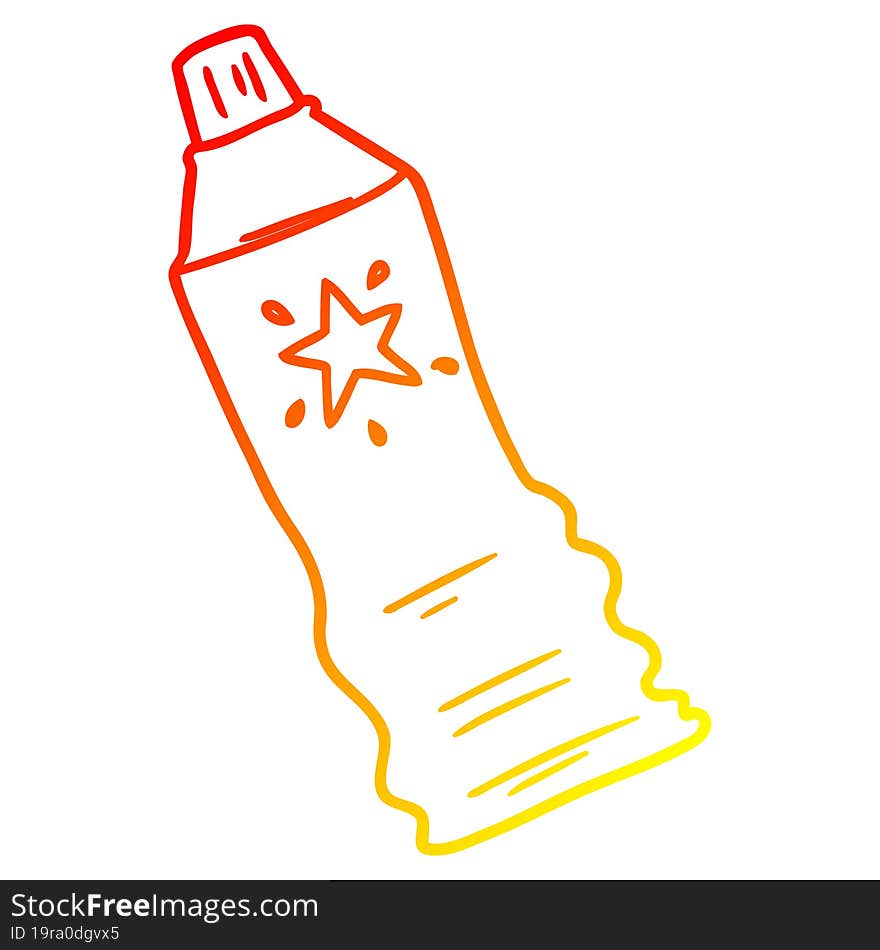 warm gradient line drawing cartoon tube of sunscreen lotion