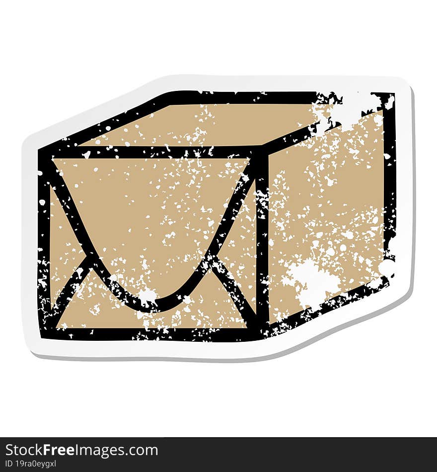 Distressed Sticker Of A Cute Cartoon Paper Parcel