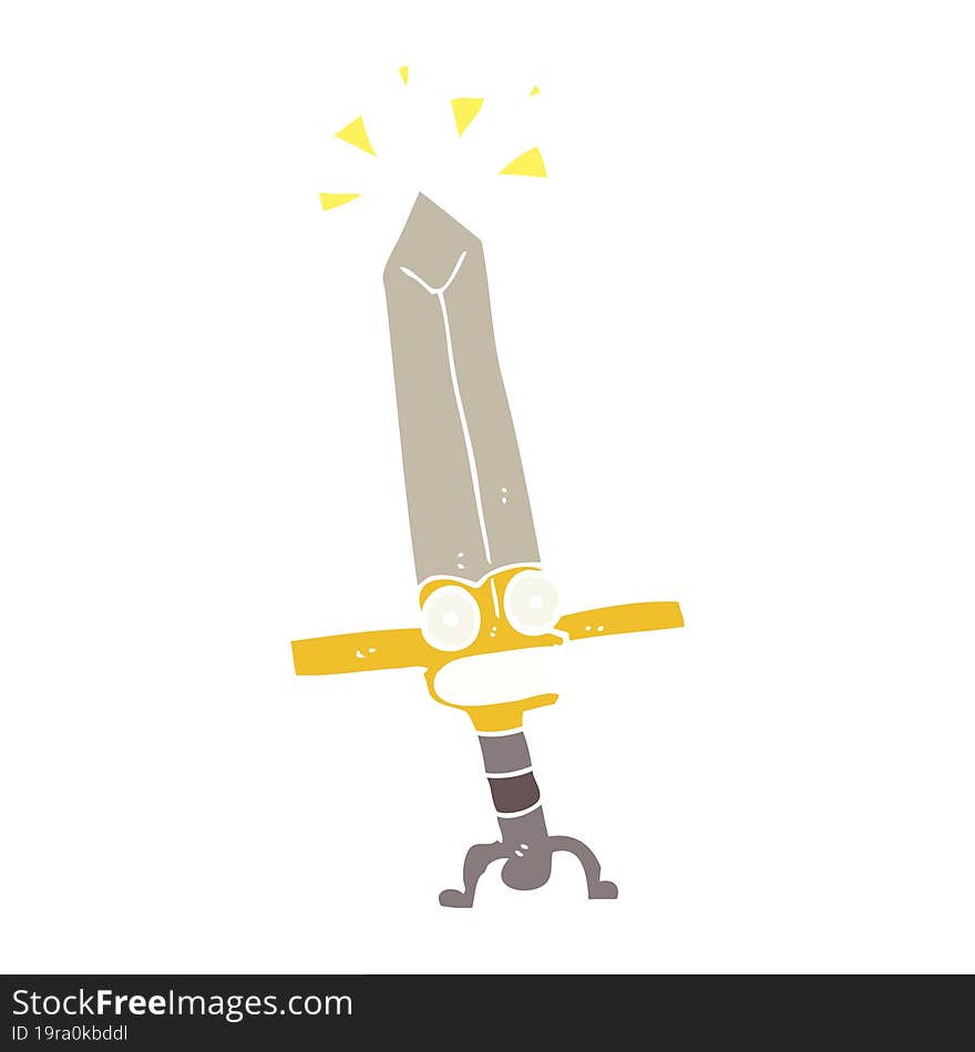 flat color style cartoon magic sword