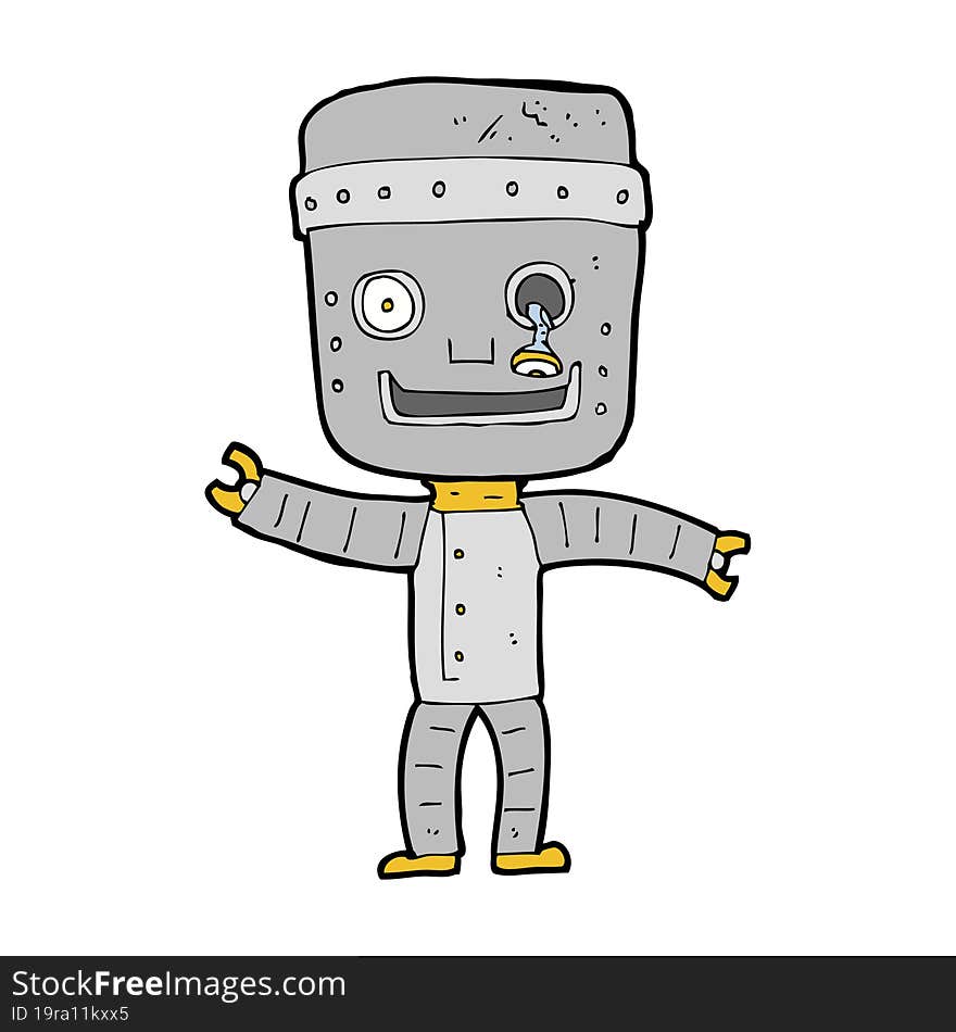 cartoon funny old robot