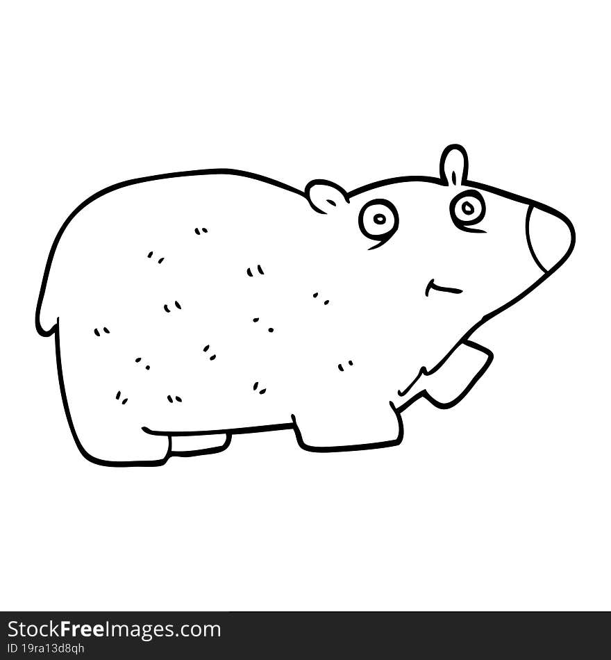 line drawing cartoon polar bear