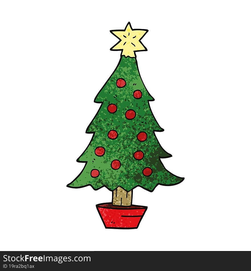 cartoon doodle christmas tree