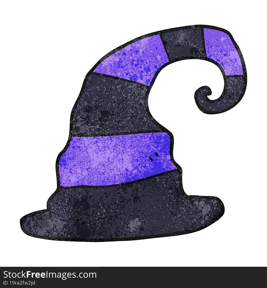 freehand textured cartoon witch hat