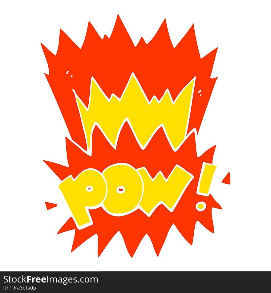 flat color illustration of a cartoon pow symbol