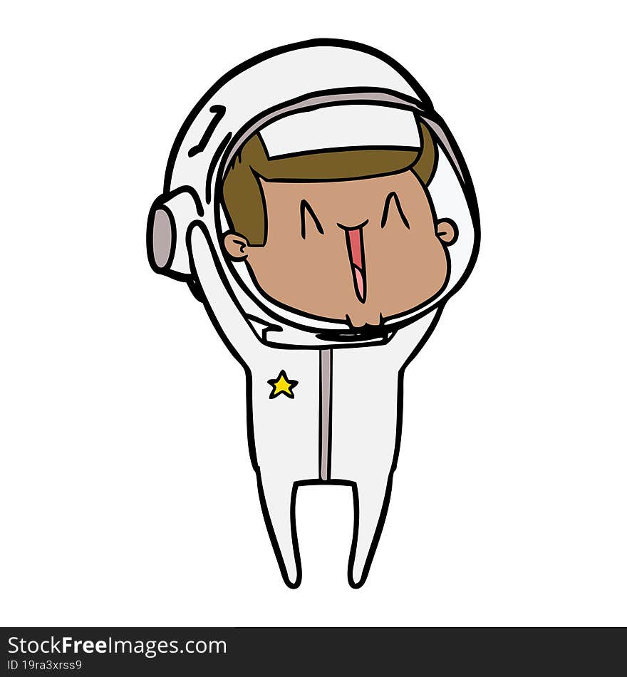 happy cartoon astronaut. happy cartoon astronaut