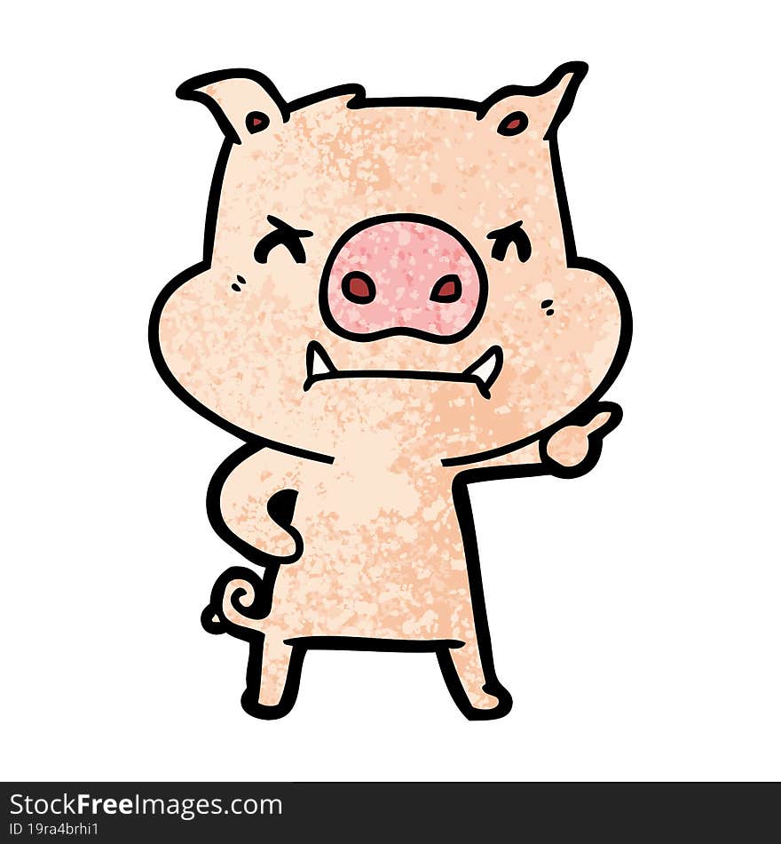 angry cartoon pig. angry cartoon pig