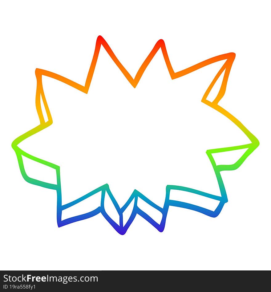 rainbow gradient line drawing cartoon decorative explosion