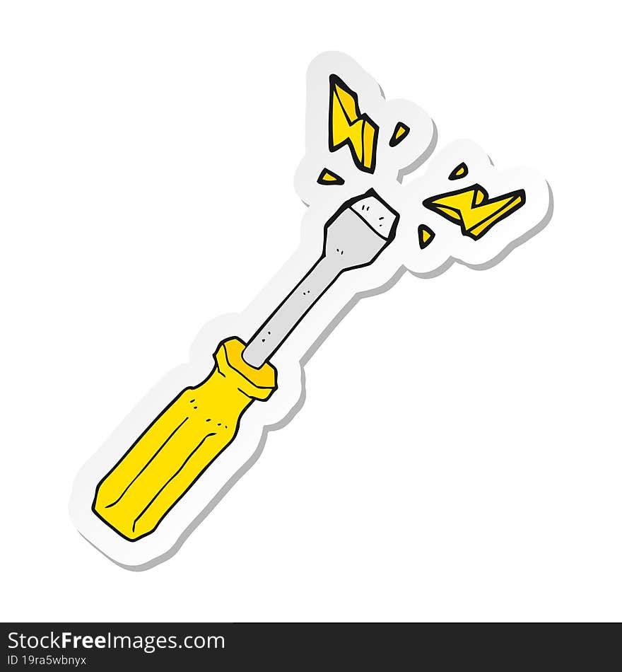 sticker of a cartoon screwdriver