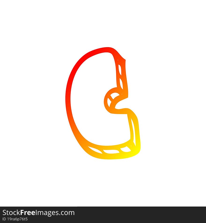 warm gradient line drawing cartoon letter;c