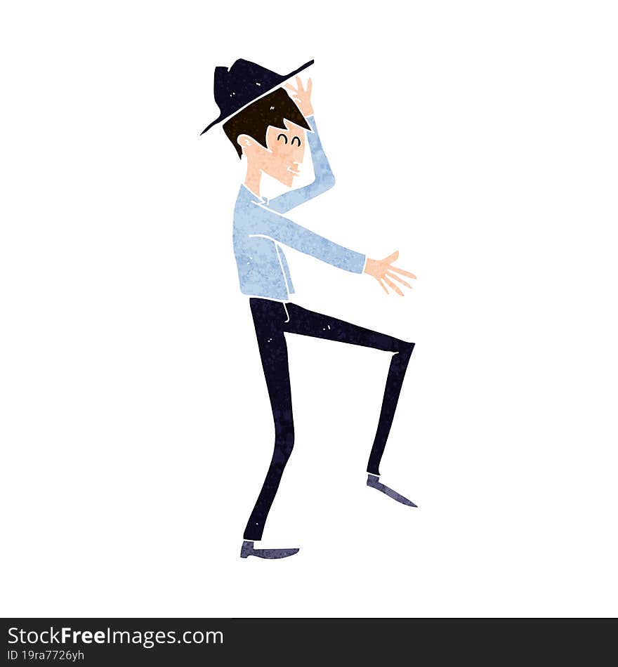 cartoon fashionable man