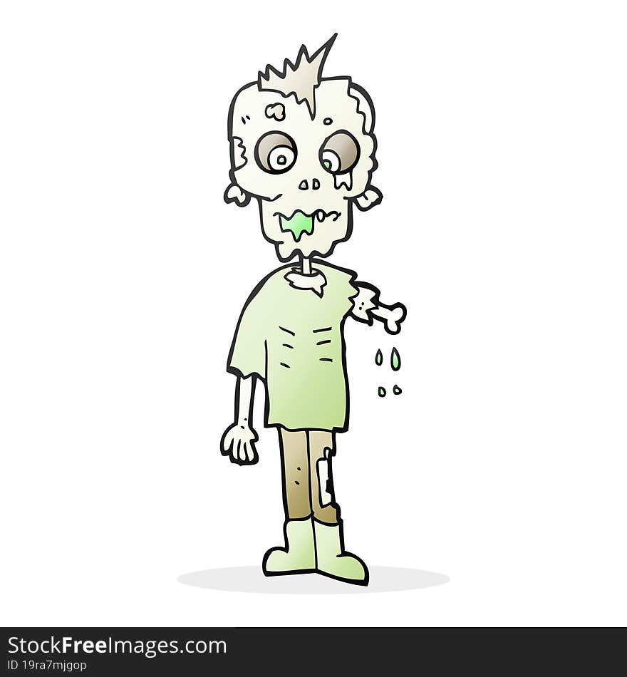 freehand drawn cartoon zombie