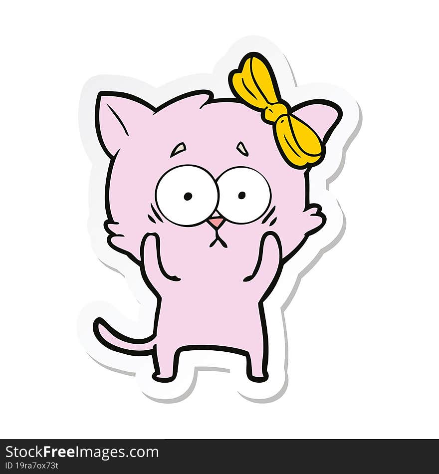 Sticker Of A Cartoon Cat