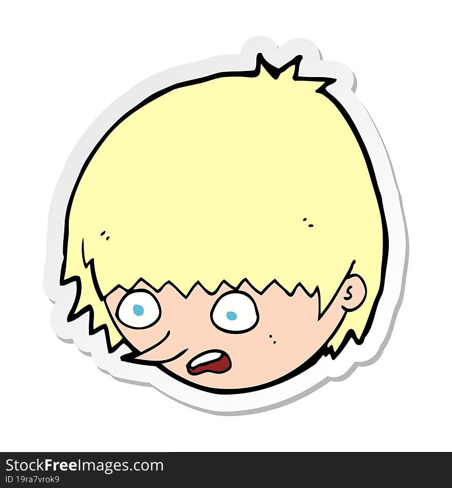 sticker of a cartoon stressed face