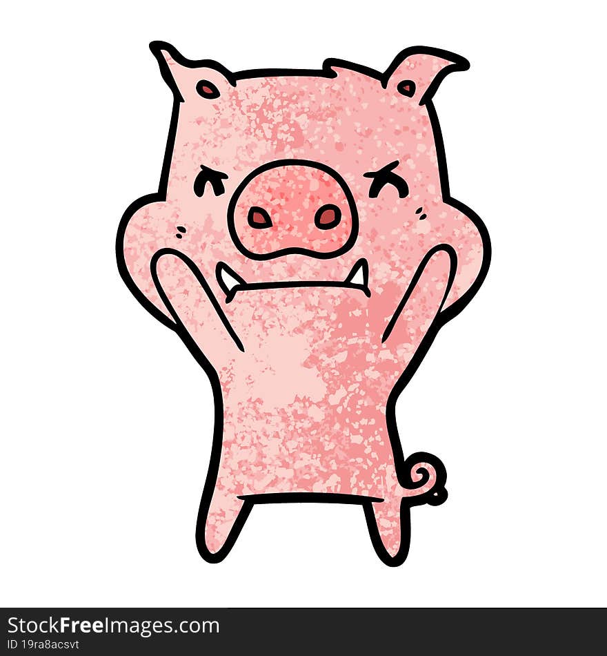 angry cartoon pig. angry cartoon pig