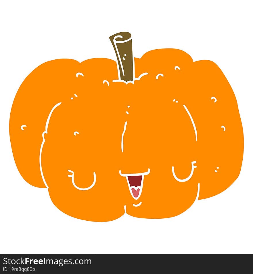 Flat Color Style Cartoon Pumpkin