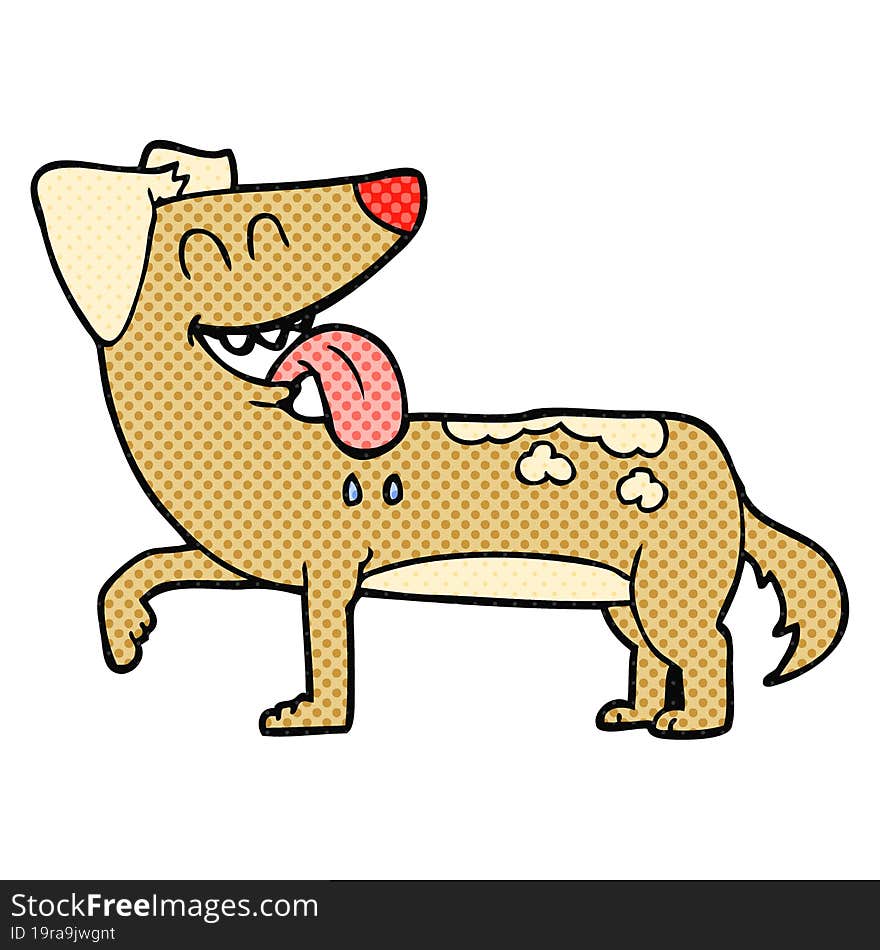 cartoon panting dog