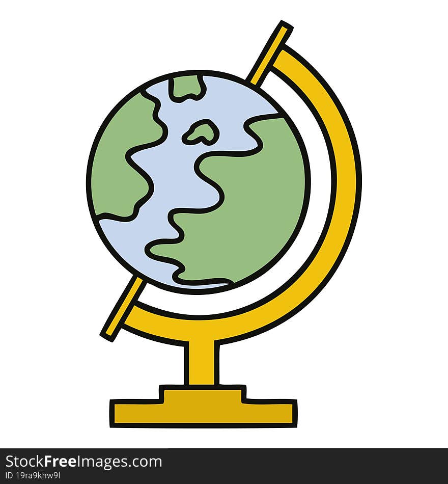 cute cartoon of a world globe. cute cartoon of a world globe