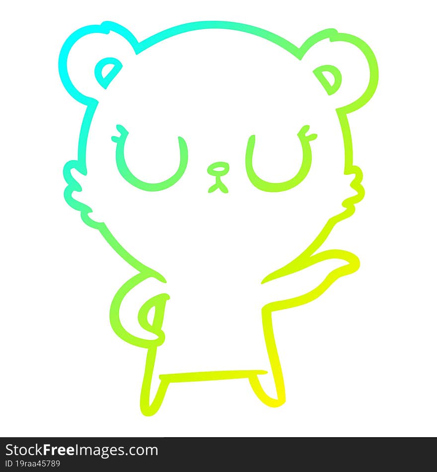 cold gradient line drawing peaceful cartoon bear